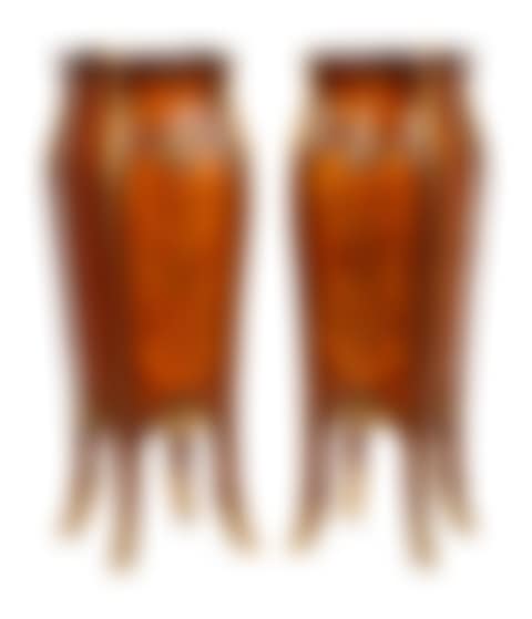 A Pair of Louis XV Style Gilt Metal Mounted Marquetry Pedestals (preview)