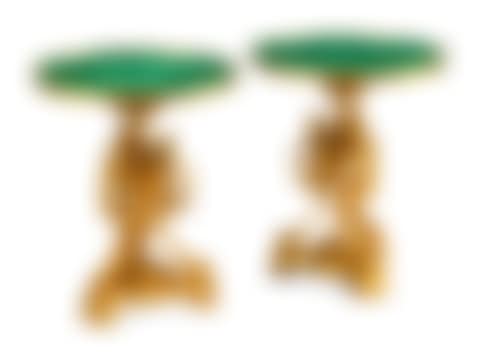A Pair of Louis XVI Style Gilt Bronze and Malachite Tables (preview)
