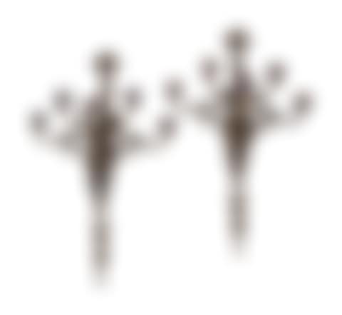 A Pair of Neoclassical Bronze and Cloisonné Five-Light Sconces (preview)