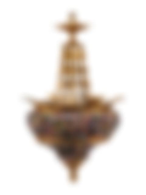 A Continental Gilt Bronze and Colored Glass Lantern (preview)