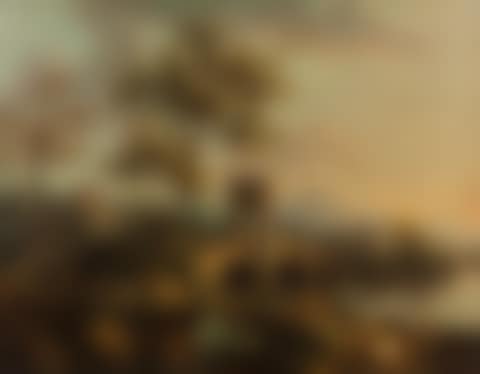 Landscape along the Brenta with a stone bridge, shepherds and herds (preview)