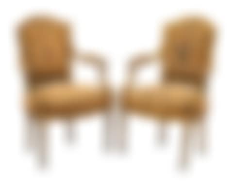A Pair of French Neoclassical Painted and Parcel Gilt Armchairs (preview)