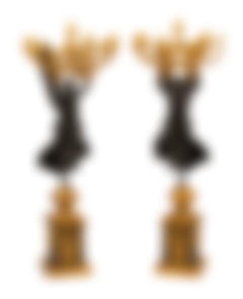 A Pair of Monumental Empire Style Gilt and Patinated Metal Seven-Light Figural Candelabra (preview)