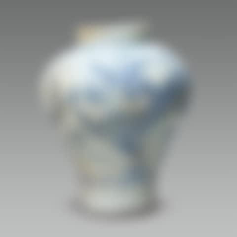 White Porcelain Jar with Dragon and Cloud Design in Underglaze Cobalt Blue (preview)