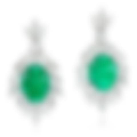 Pair of emerald and diamond earrings (preview)