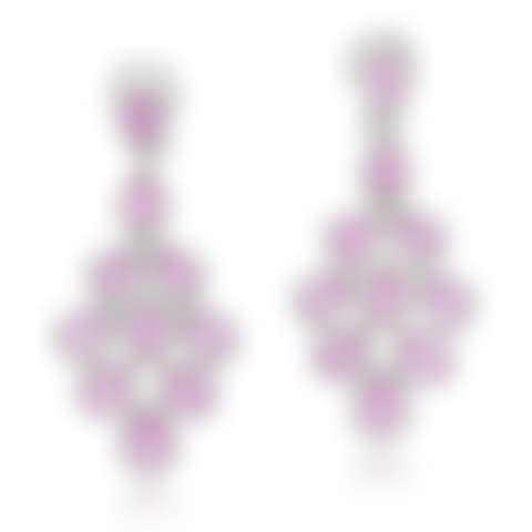 Pair of pink sapphire and diamond earrings (preview)