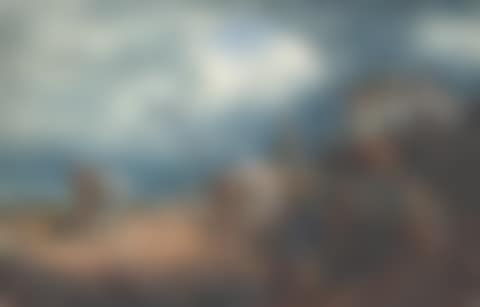 Figures and horses on shoreline in impending storm (preview)