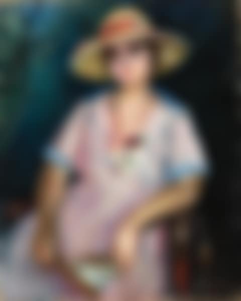Lola assise au grand chapeau (preview)