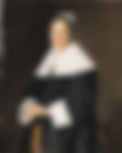 Lady in black dress, white collar and cuffs (preview)