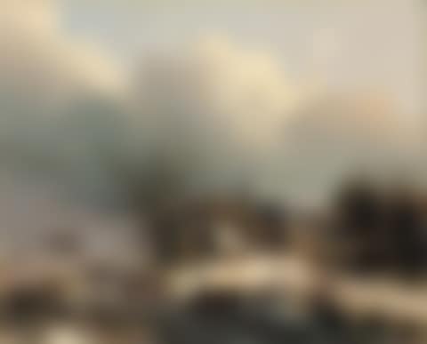 Figures on a frozen river in winter (preview)