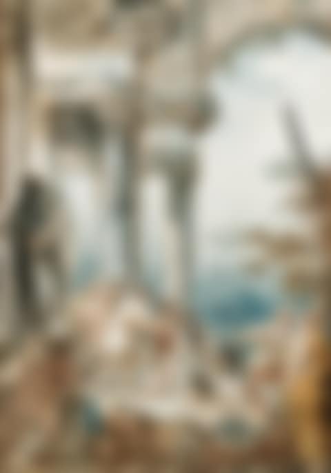Belisarius begging beneath portico by the Farnese Hercules (preview)