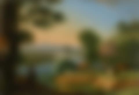 A river landscape with goats and cattle, a farmhouse beyond (preview)