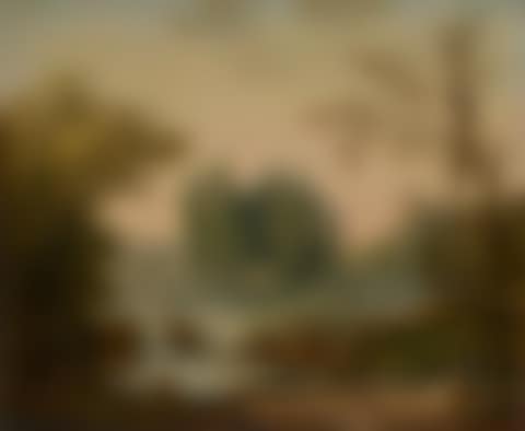 A view of the park at Ermenonville with the tomb of Jean-Jacques Rousseau and the Temple de la Philosophie (preview)