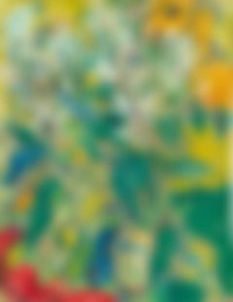 Fleurs et figures ou Bouquet en vert avec femme et chèvre jaune (preview)