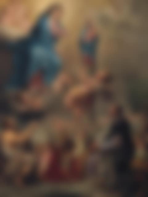 Angel presenting statue of Madonna and Child to Madonna and Saints (preview)