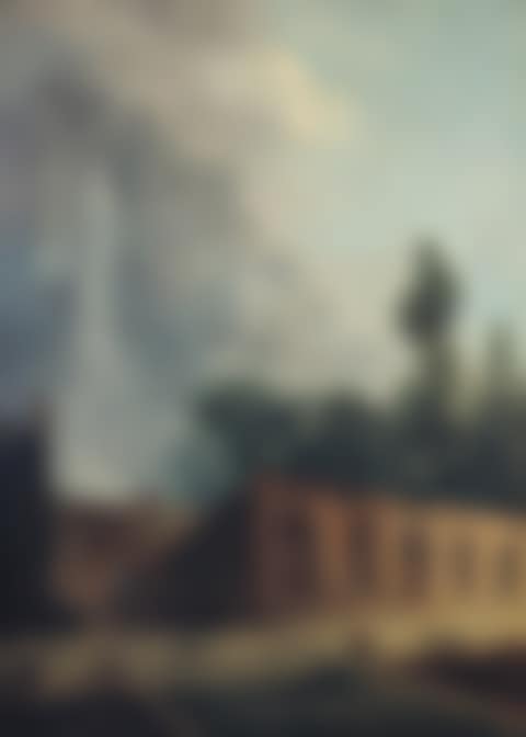 Figures in terraced garden by fountain (preview)