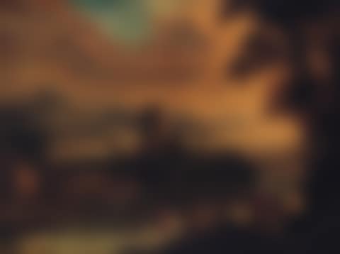 Extensive river landscape with elegant couple on horseback (preview)