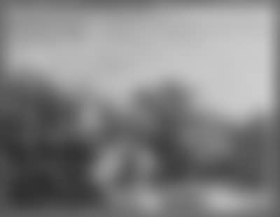 River landscape with temple, figures crossing river (preview)