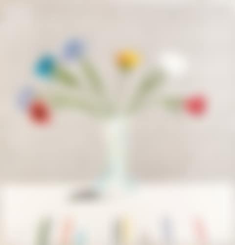 Coloured flowers made of paper and ink (preview)