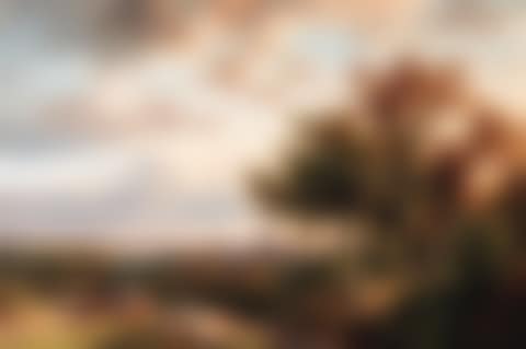 Panoramic Rhenish landscape, peasants conversing on path (preview)