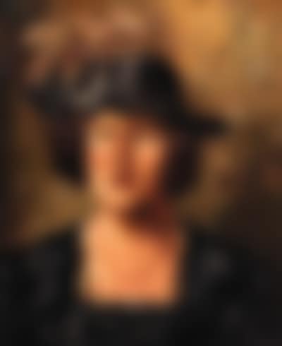 Portrait of elegant lady wearing feathered hat (preview)