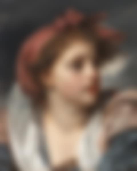 Girl, bust length, wearing red headscarf (preview)
