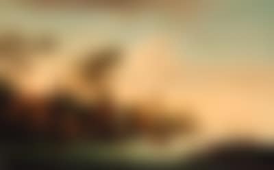 Village on river, cattle and figures on banks (preview)