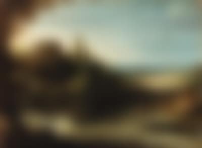 Landscape with drover and cattle watering at pond (preview)
