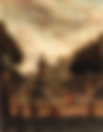 Elegant figures promenading in the grounds of a villa (preview)