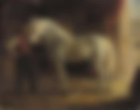Groom tending a circus-horse (preview)