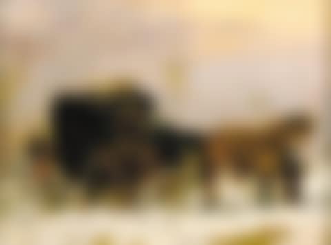 Aapje in de sneeuw - horse drawn cab (preview)
