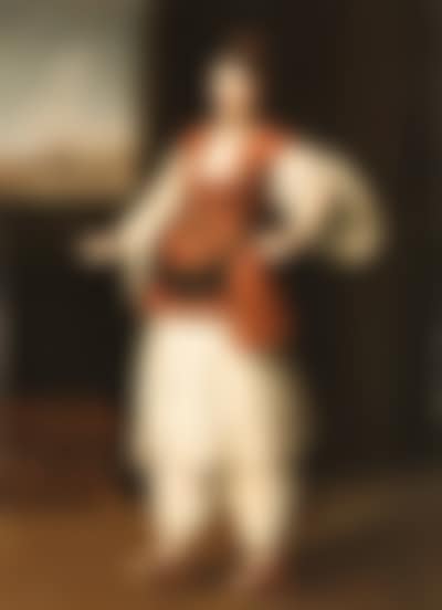 Portrait of Sultana with capriccio of Istanbul beyond (preview)