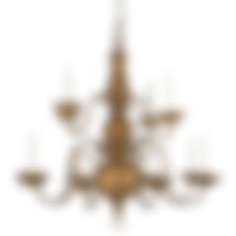A DUTCH BRASS TWELVE-BRANCH CHANDELIER (preview)