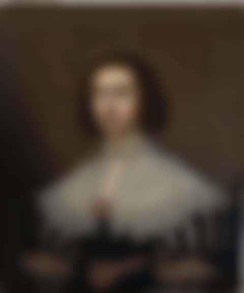 Portrait of a lady in a black dress and white lace collar (preview)