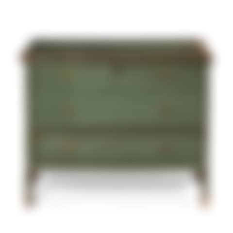 A WILLIAM AND MARY BLUE-GREEN PAINTED YELLOW PINE CHEST-WITH-DRAWER (preview)