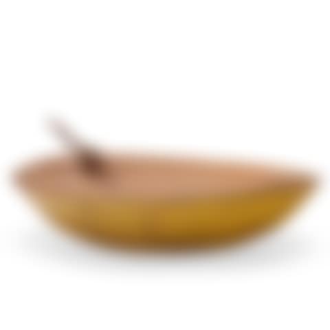 A SHAKER YELLOW-PAINTED TURNED BOWL  (preview)
