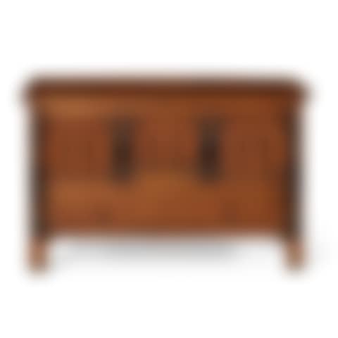A JOINED AND TURNED OAK, PINE AND MAPLE CHEST WITH DRAWER  (preview)