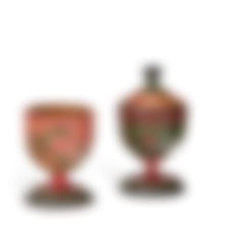 A PAINT-DECORATED LEHNWARE CUP AND LEHNWARE SAFFRON CUP (preview)