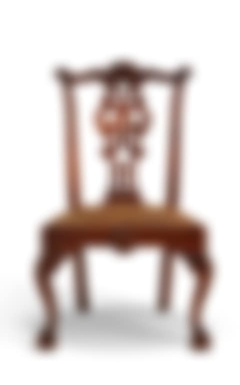 A CHIPPENDALE CARVED WALNUT SIDE CHAIR  (preview)