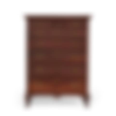 A QUEEN ANNE BLACK AND RED PAINT-GRAINED BIRCH TALL CHEST-OF DRAWERS  (preview)