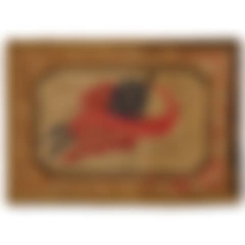 A HOOKED COTTON RUG WITH AMERICAN FLAG AND "DON'T TREAD ON ME" BANNER  (preview)