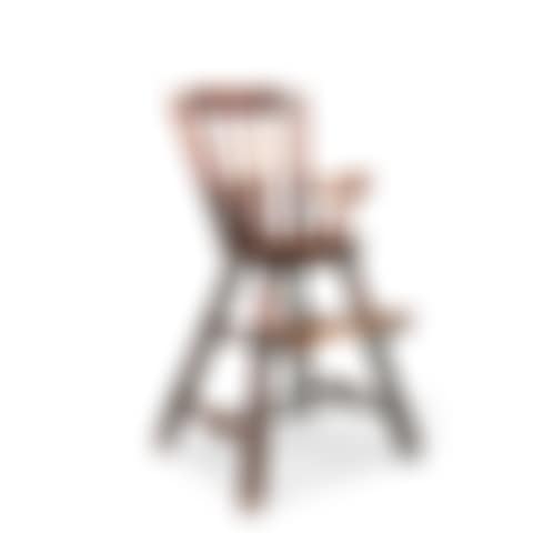 A RED-PAINTED CHERRYWOOD AND ASH WINDSOR HIGH CHAIR (preview)