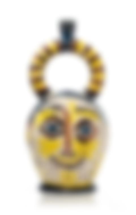 Vase aztèque au visage et hibou (preview)