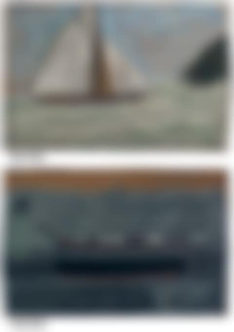Yacht. Mastless boat, Dinghy and lighthouse (preview)