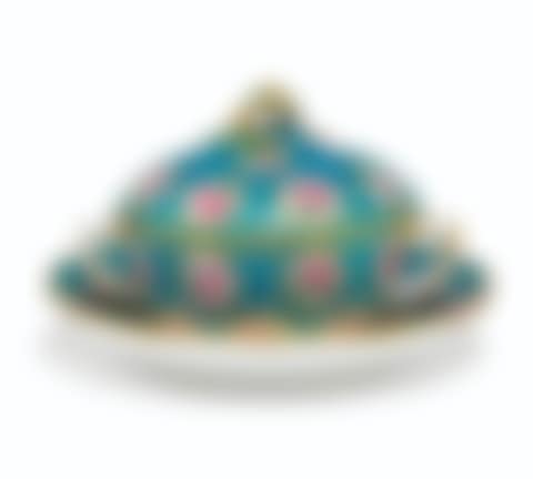 THE PORCELAIN CIRCA 1768, THE CAILLOUTE GILDING LATER, BLUE INTERLACED L MARKS ENCLOSING DATE LETTER P AND PAINTER'S MARK FOR GUILLAUME NOEL (preview)