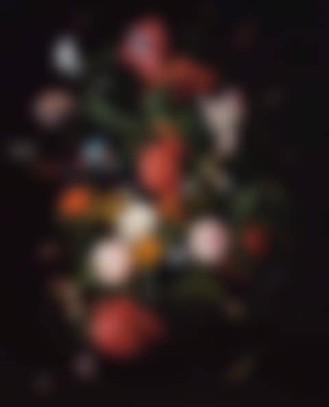 Sumptuous floral bouquet on a ledge with a snail (preview)