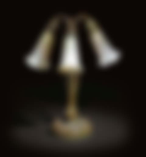 A Three-light Favrile Glass And Bronze 'Lily' Table Lamp (preview)