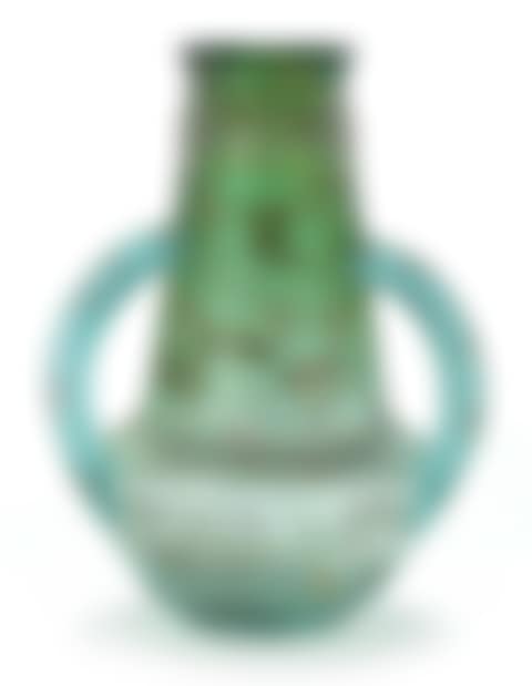 An Enameled Glass Three-handled Landscape Vase (preview)