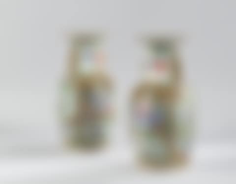 A pair of Canton famille-rose baluster vases (preview)