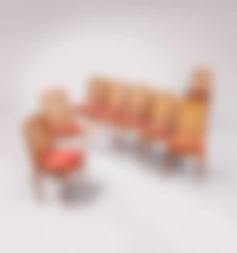 A set of eight Louis XV caned walnut chairs, (preview)